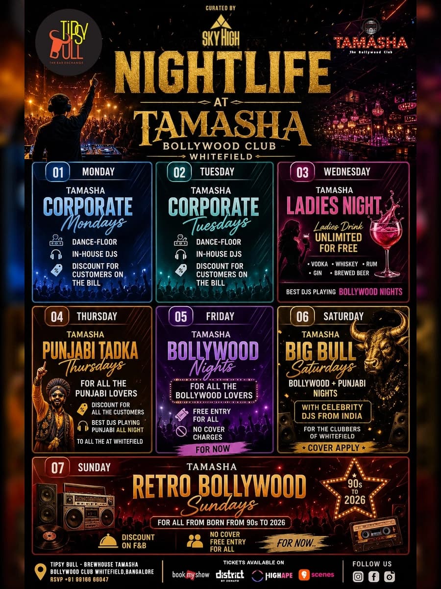 Whitefield got all 7 days Clubbing at Tamasha Club